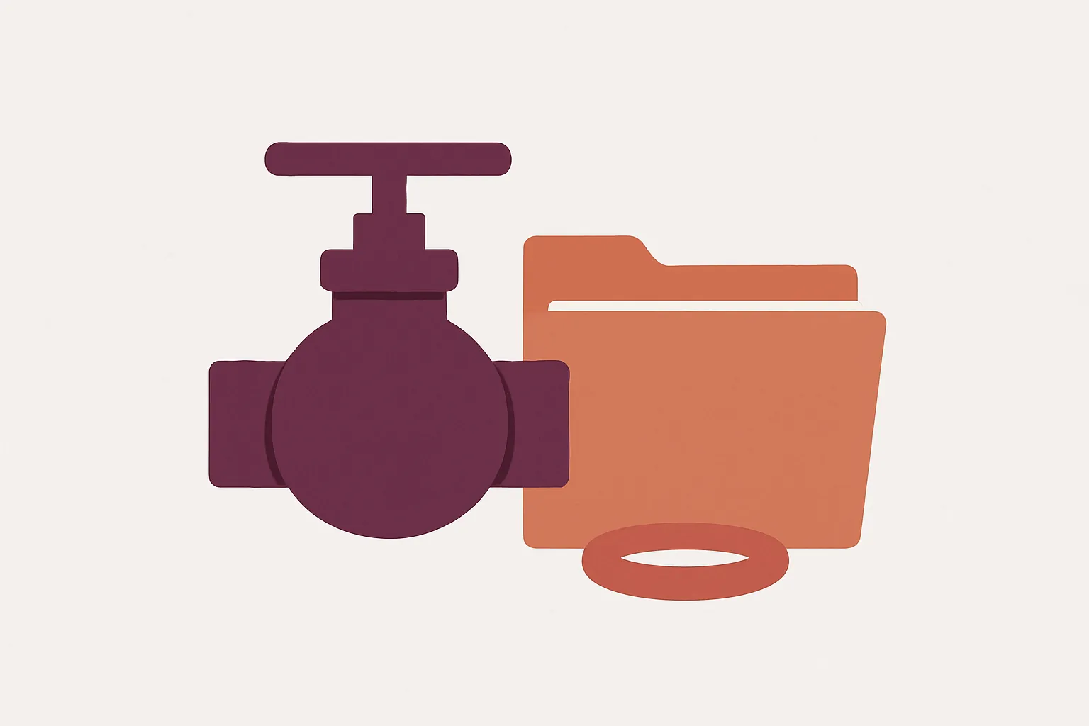 Abstract valve and a blank folder, no text and no gauge digits